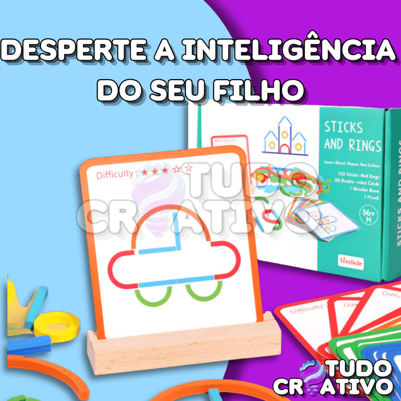 Quebra-Cabeça de Anéis Criativos Montessori