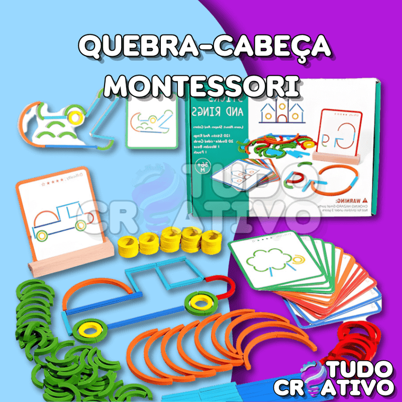 Quebra-Cabeça de Anéis Criativos Montessori