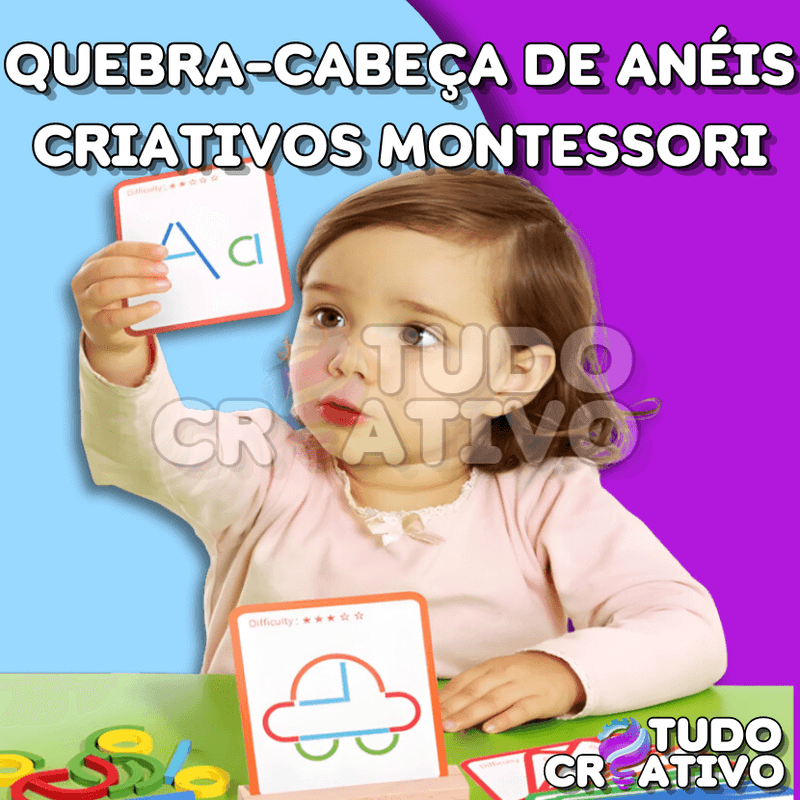 Quebra-Cabeça de Anéis Criativos Montessori