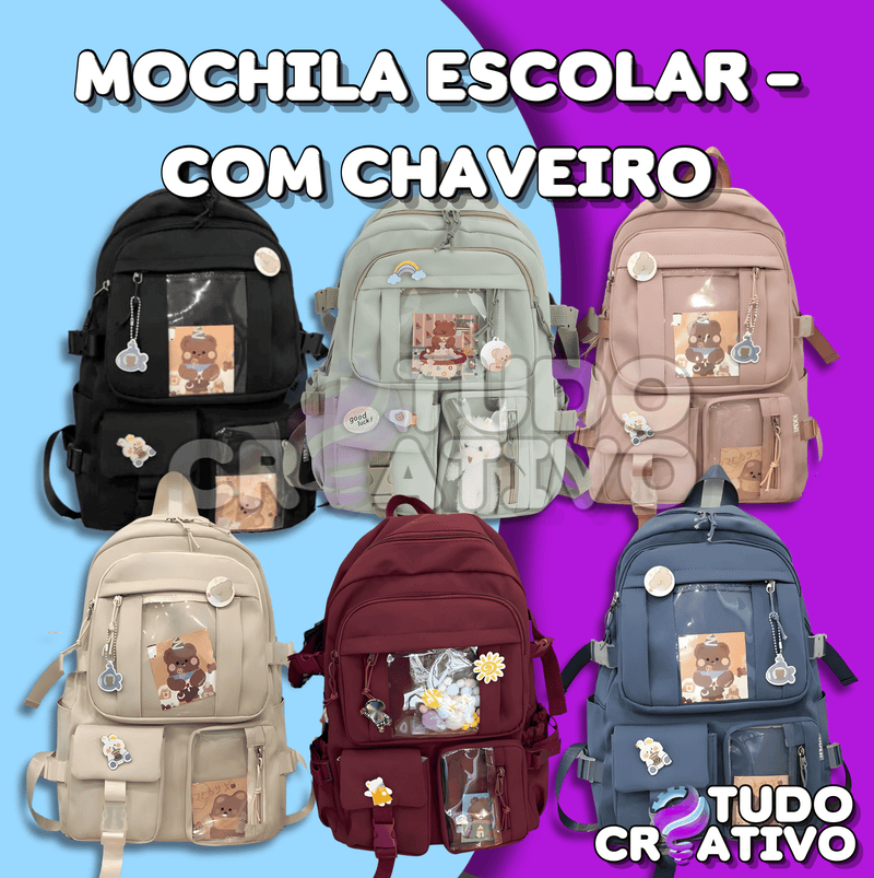 Mochila Escolar - Com Chaveiro