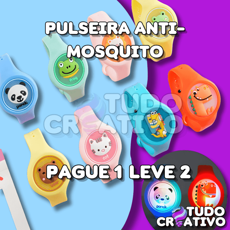 Compre 1 Leve 2: Pulseira Anti-Mosquito Kids